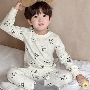 儿童秋衣套装 纯棉男童打底线衣女孩a类宝宝小童3保暖内衣全棉毛衫
