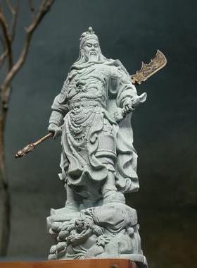 中式办公桌面摆件关公古风工艺礼品摆饰武财神关二爷装饰品鱼缸造