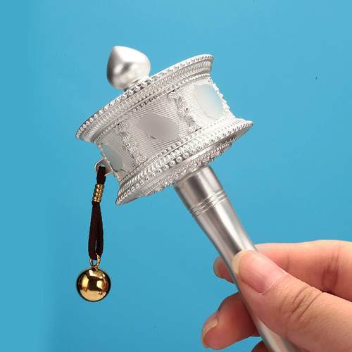 德田手摇转金轮静音善云多款锌合金电镀工艺家用摆件西藏转桶筒