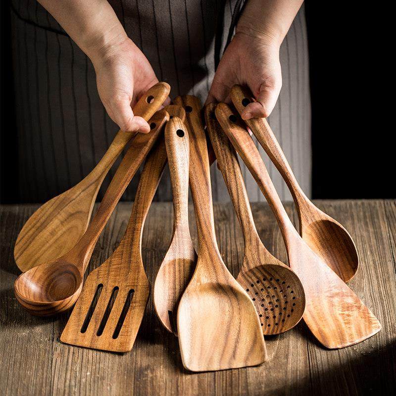 创意木质烹饪不粘锅专用锅铲汤勺漏勺厨房工具套装家用炒菜木铲子,厨房/烹饪用具,木铲,淘宝优惠券,粉丝福利购,淘宝优惠卷