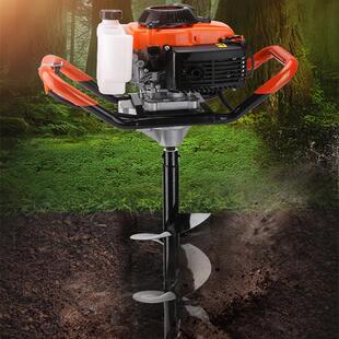 手提式小型地钻机二冲程汽油挖坑机打洞机打桩挖土机冰钻钻孔机