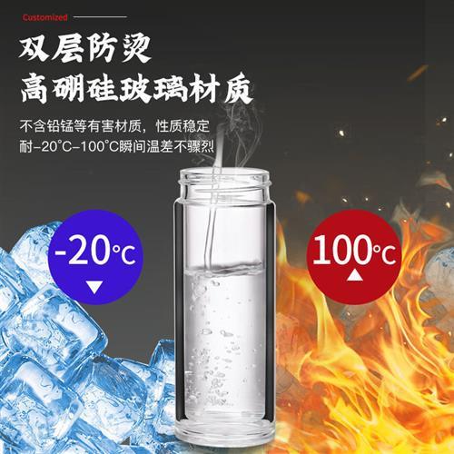 高档保温杯女茶水分离杯子保温杯男士礼盒男款304茶杯水杯玻璃男
