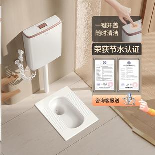 蹲便器陶瓷家用蹲厕便盆厕所防臭卫生间冲厕所水箱套装 日丰蹲坑式