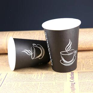 加厚黑咖啡奶茶杯1000个加厚纸杯带盖一次性纸杯奶茶杯