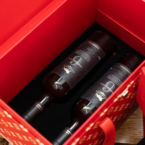 直销2025新年礼盒包装春节年货盒子手提双层红酒礼盒坚果礼品盒空