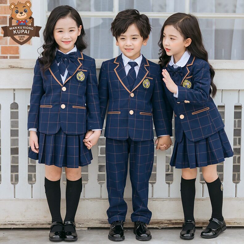 直销玩酷熊英伦学院风格子西服幼儿园园服小学生班服校服儿童春秋