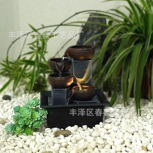 直销home decor桌面流水摆件公室风水摆件公桌喷泉亚马逊跨境发