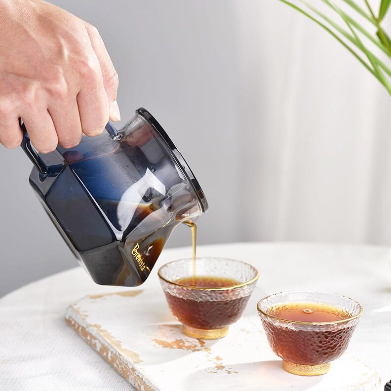 直销Brewista X系列手冲咖啡双层玻璃V60过滤杯 六角钻石分享壶40