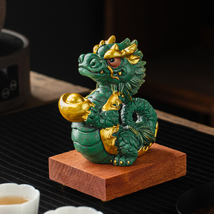 青砂石神龙送宝茶宠摆件精品可养茶桌F家居茶盘装饰品茶具茶玩定