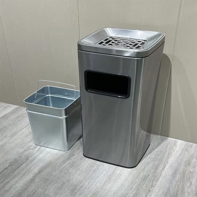 定制酒店大堂不锈钢垃圾桶立式带烟灰缸商场大厅电梯Y口室内果皮