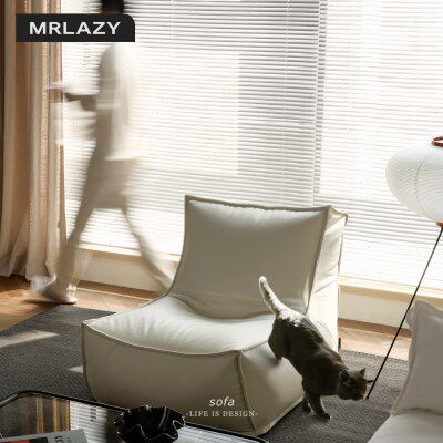 MRLAZY白舟超软懒人沙发床可躺可睡靠背椅子北欧榻榻米单人小沙发
