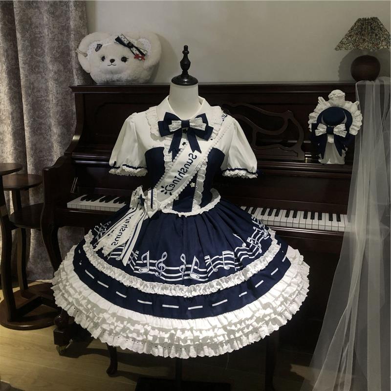 莓果奶芙 音芙派对 原创Lolita学院风OP短袖连衣裙少女日常洋装