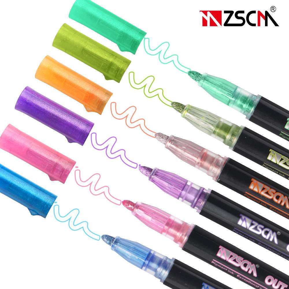 ZSCM至尚创美双线笔彩色21色手账笔双线笔手绘文具荧光笔厂家直销
