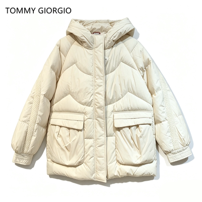 【TommyGiorgio】韩系连帽短款羽绒服女9203
