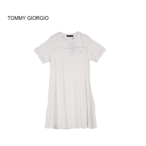 【CC家居控推荐】【TommyGiorgio】女式丝光棉烫钻连衣裙9003