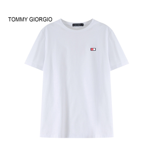 【Tommy Giorgio】经典LOGO丝光棉T恤男式0203X