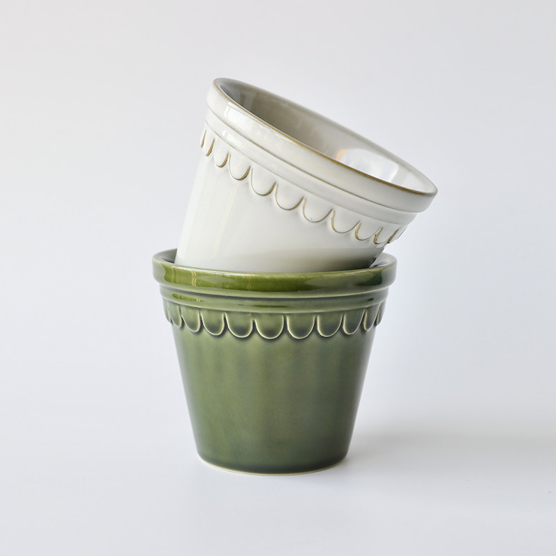 侘寂风陶瓷小花盆绿植多肉盆栽球兰套盆创意设计白色复古绿色桌面,鲜花速递/花卉仿真/绿植园艺,花盆,淘宝优惠券,粉丝福利购,淘宝优惠卷