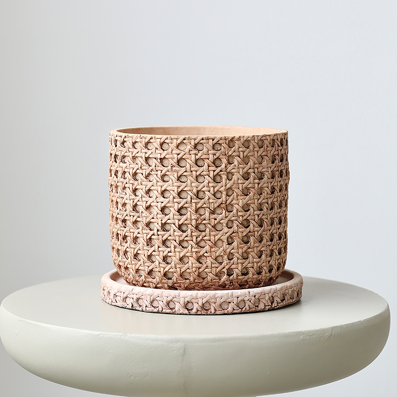 创意设计仿编织日式花盆