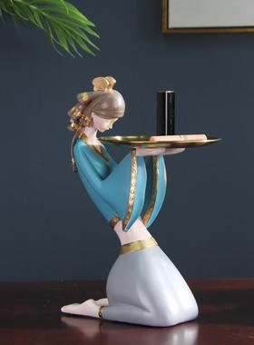 傣族女孩现代创意无障碍豪华风格饰品入口鞋柜钥匙饰品梳妆台储物