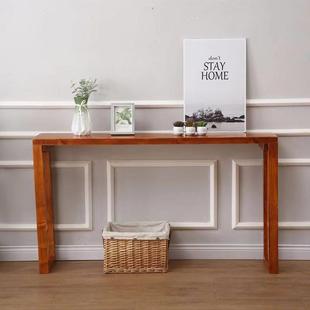 新中式简约实木玄关桌入户家用长条案沙发背几靠墙边桌窄暖气片桌