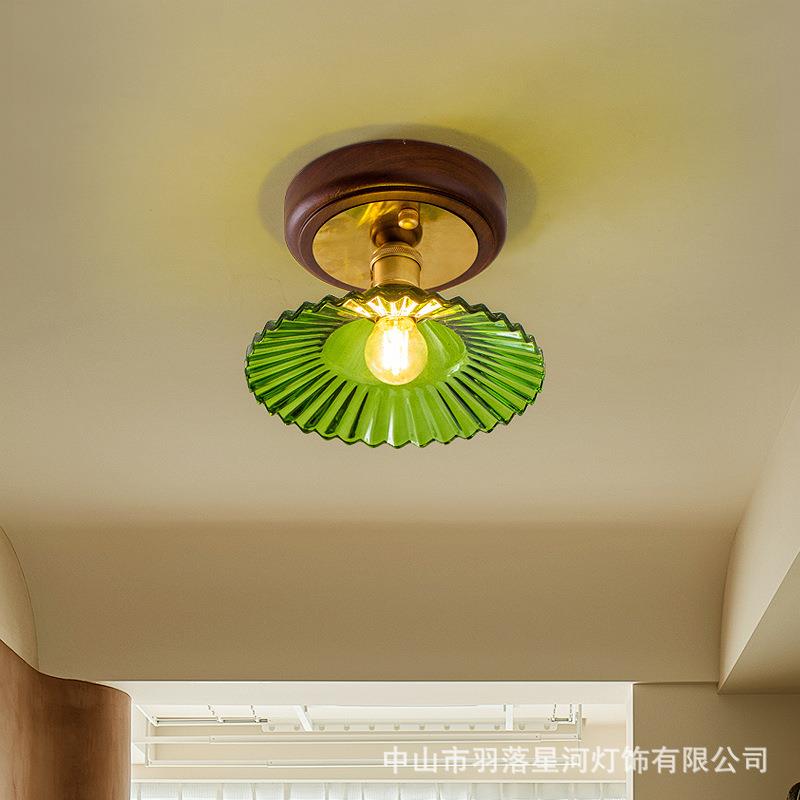 玄关吸顶灯 过道阳台复古走廊入户设计师民宿中山中古创意