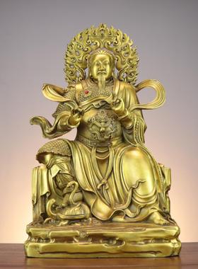 铜玄天上帝 真武大帝 祖师神像摆件家居玄武大帝铜像工艺品摆件