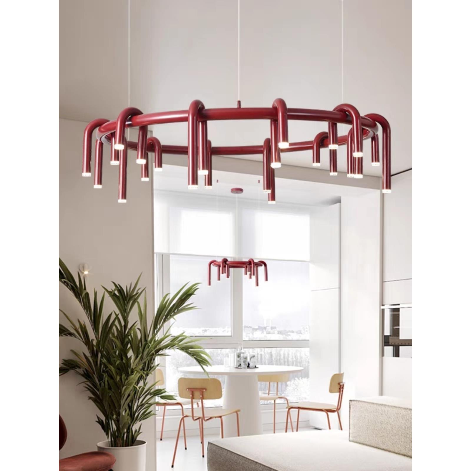 北欧简约现代设计师款U型客厅卧室吊灯长条创意餐厅吧台吊灯