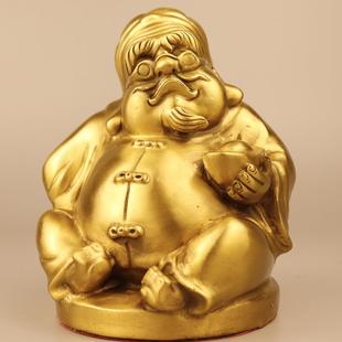 家居装 宝财主 饰开业创意礼品工艺品 铜坐钱老板元 黄铜摆件