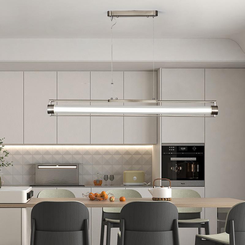 北欧设计师餐厅咖啡厅吊灯包豪斯工业风餐桌吧台岛台一字长条吊灯