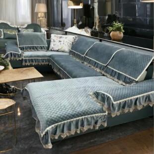 休闲加棉全套U型手扶不分左右贵妃4米2以内都能放沙发垫和靠背巾