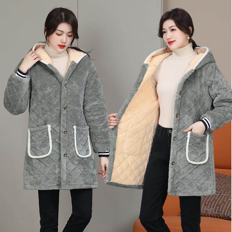 罩衣女新款冬季加绒加厚工作服大围裙