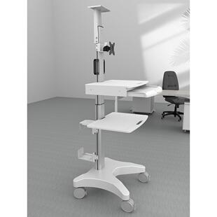 显示器移动支架电脑推车落地站立办公/数据中心医疗KVM运维检修车