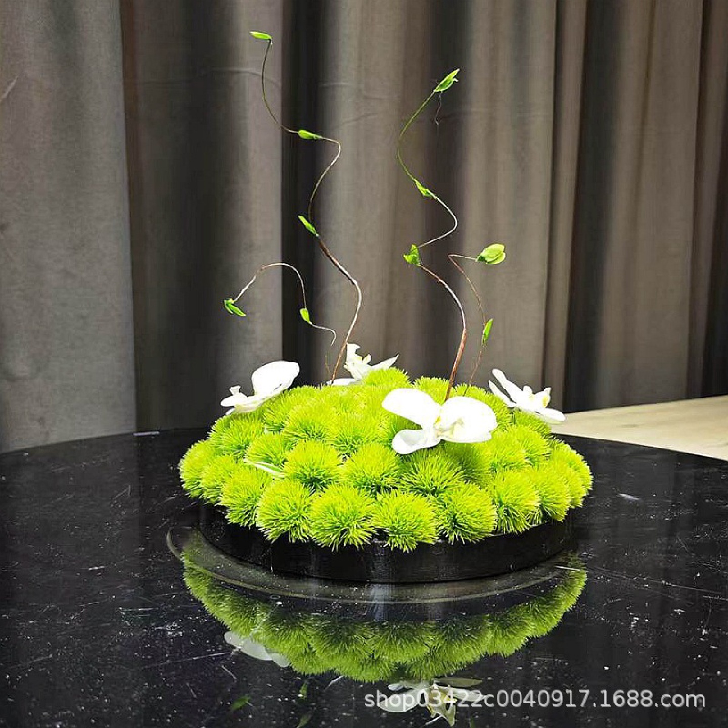 花盘批发酒店圆桌转盘仿真花餐桌花摆花高端轻奢现代中间摆件装饰