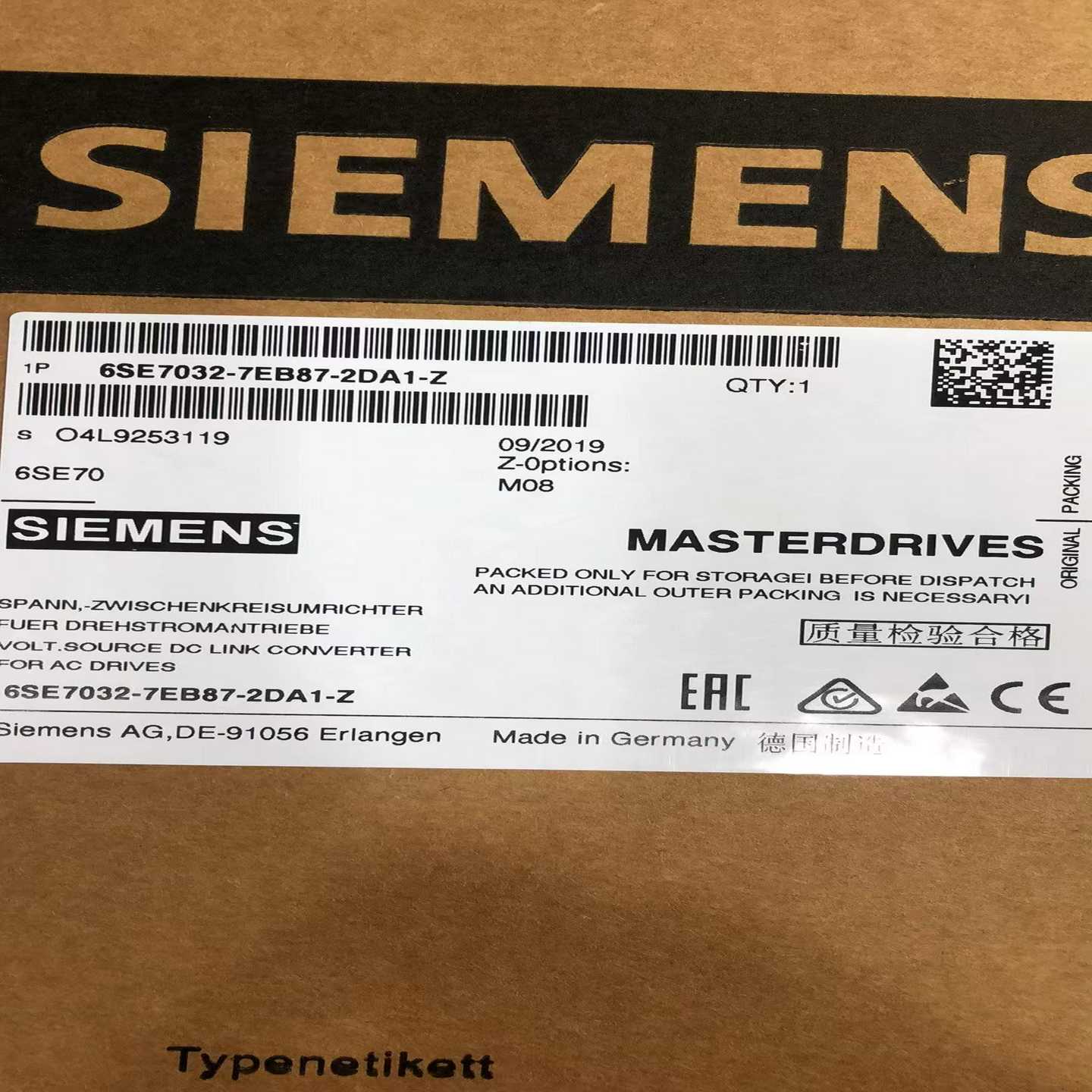 议价产品6SE7032-7EB87-2DA1西门子变频器全新正品质保