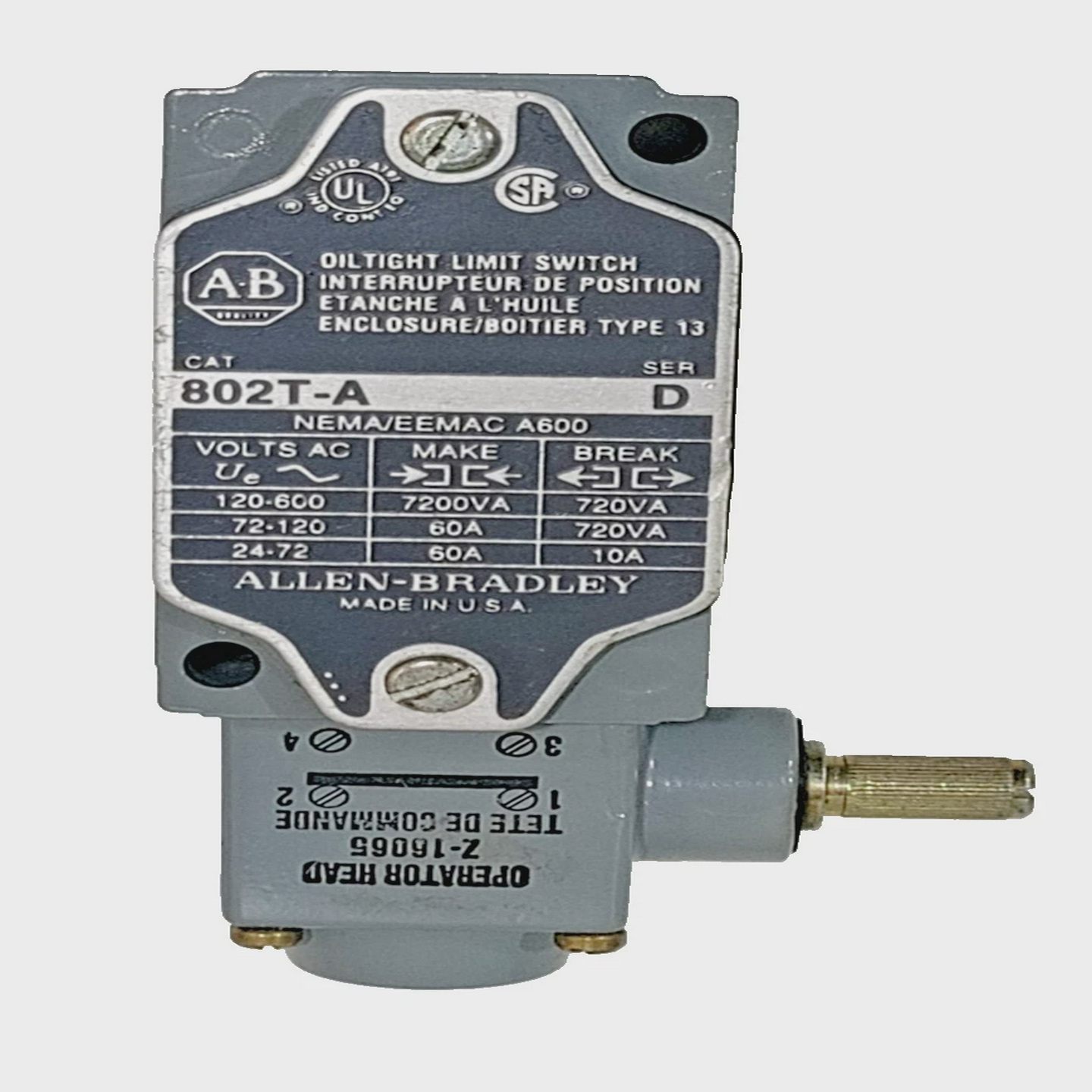 *无盒*ALLENBRADLEY802T-A油密限位开关