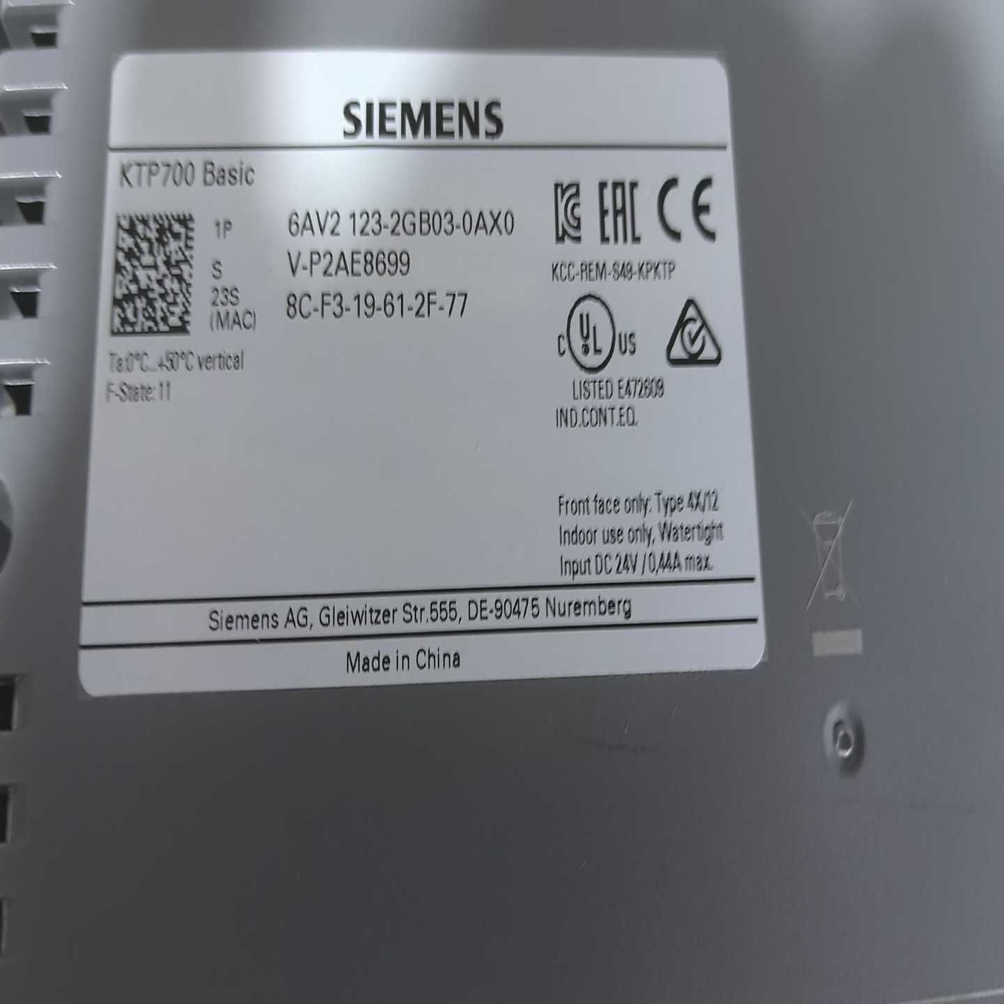 询价触摸屏6AV2123-2GB03-0AX0一台，