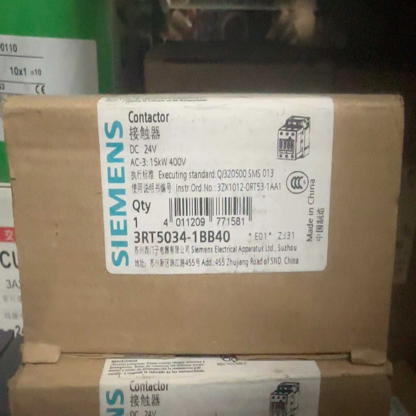 直流接触器3RT5034-1BB403个询价