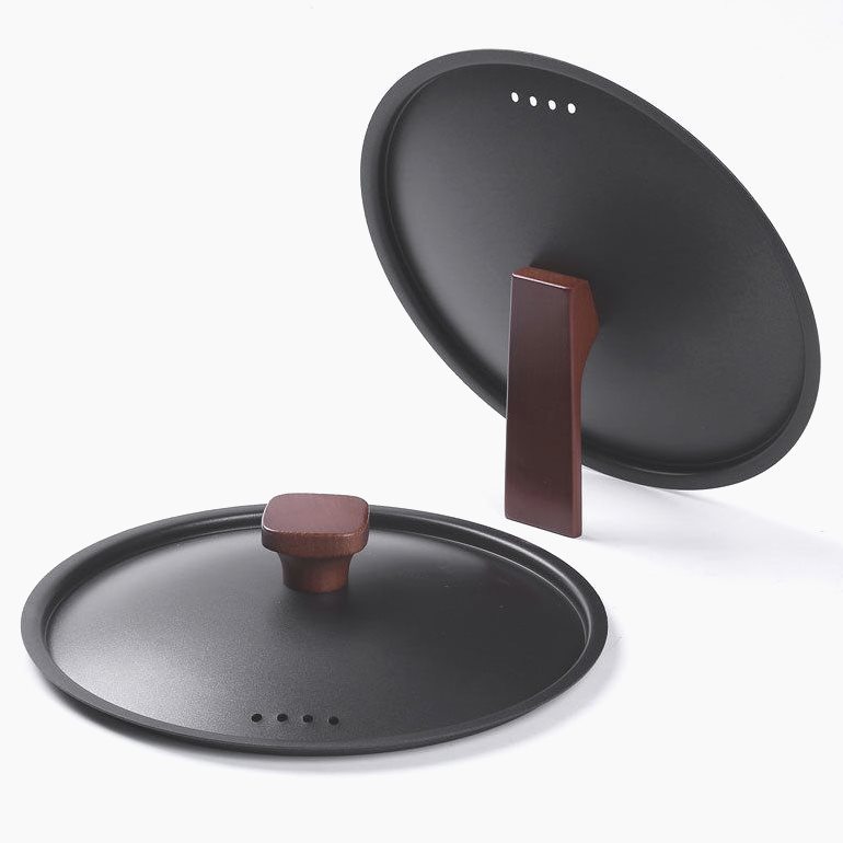 锅盖家用铁盖黑色通用型老式特厚炒锅煎锅原厂盖子原装易清洗锅具