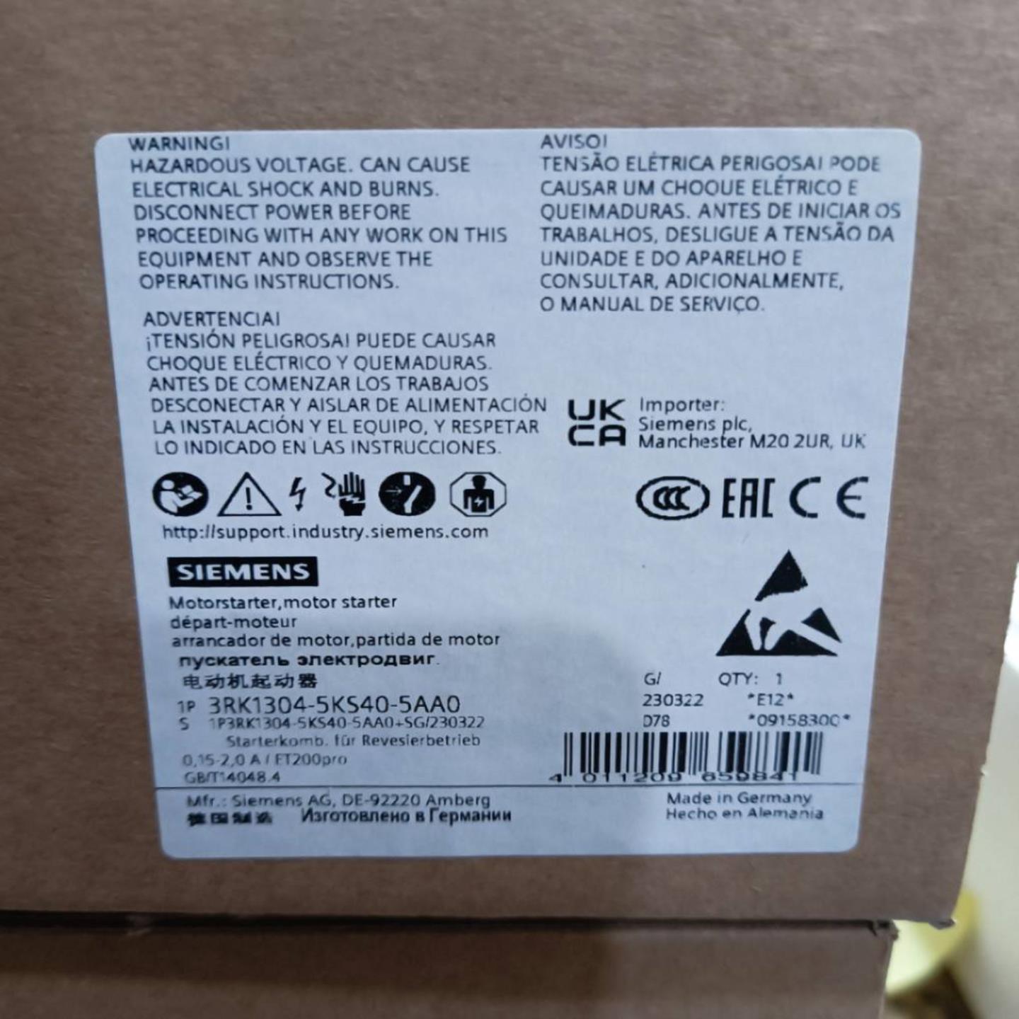 3RK1304-5KS40-5AA0西门子电动机起动器全新原装正品现货包邮