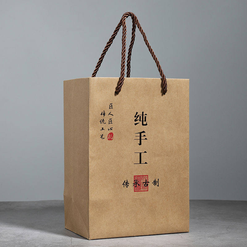 牛皮纸手提袋阿胶糕包装袋纯手工高级食品定制高级袋春节礼品