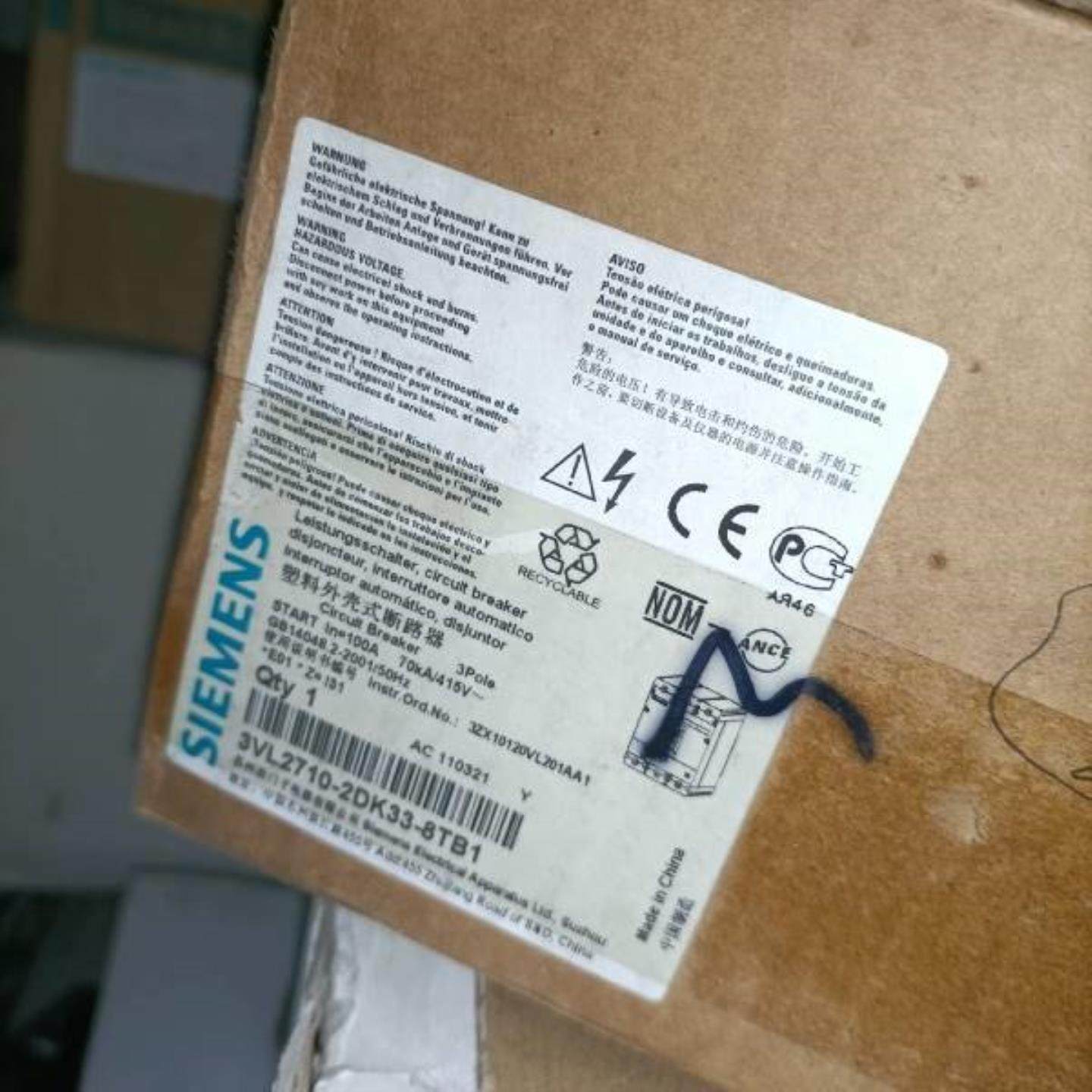 配件塑壳断路器3VL2710-2DK33-8TB1议价