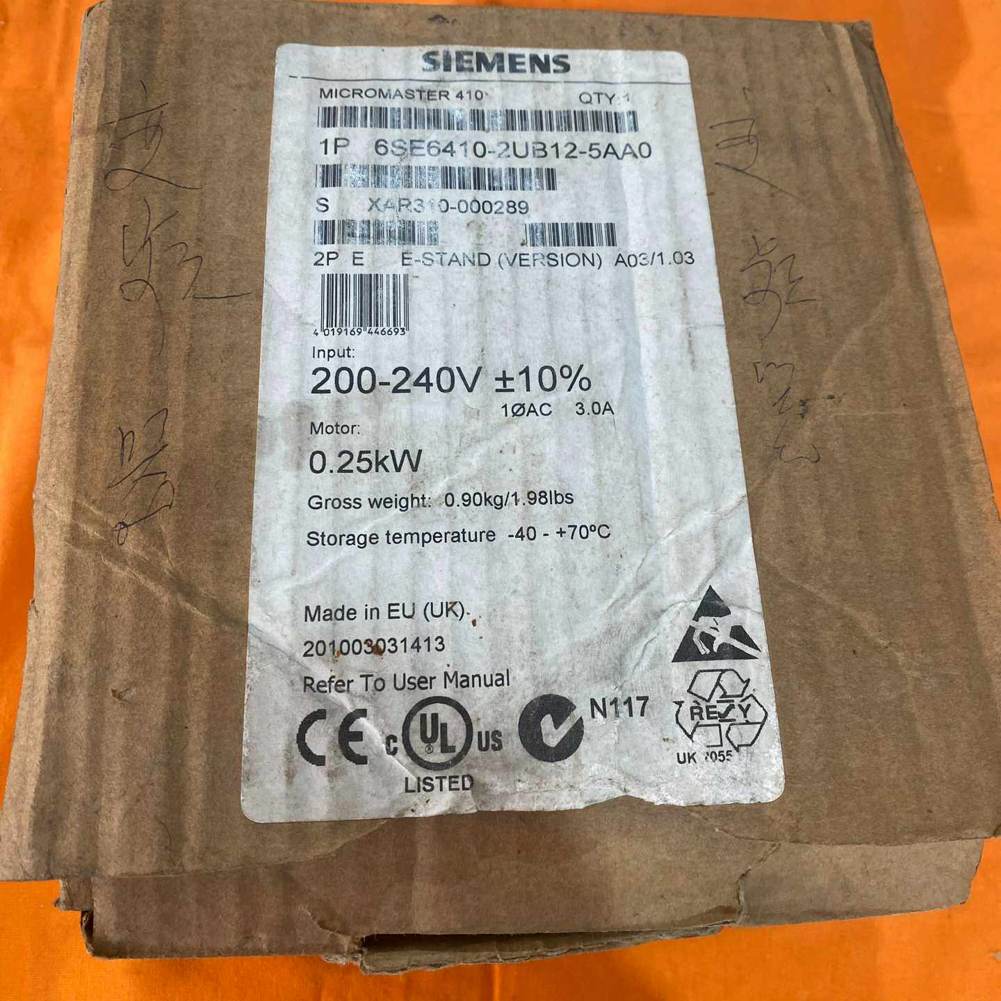 全新原装西门子变频器Micromaster410，型号6S--议价商品