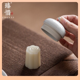 浮雕祥云玉石盖置实心盖托陶瓷家用紫砂壶盖子架茶壶茶道配件