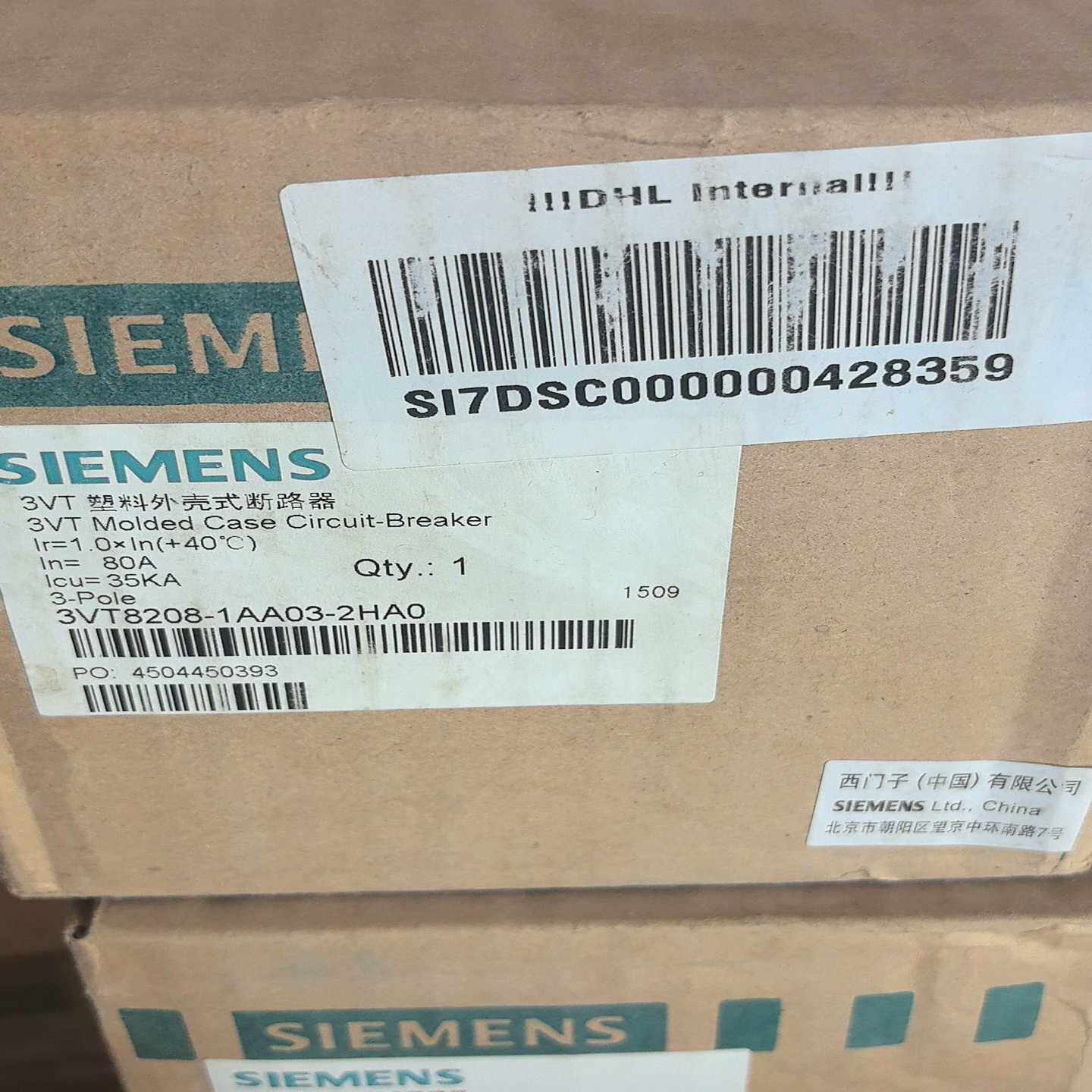 3VT8208-1AA03-2HA0塑料外壳式断路器全~询价