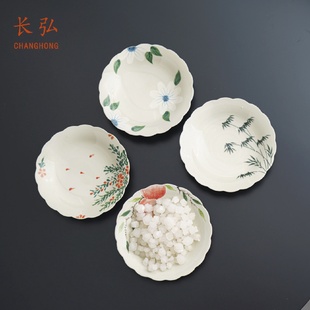 手绘无火香薰陶瓷碗香薰陶瓷蜡烛杯高级香氛卧室装 长弘中式 饰摆件