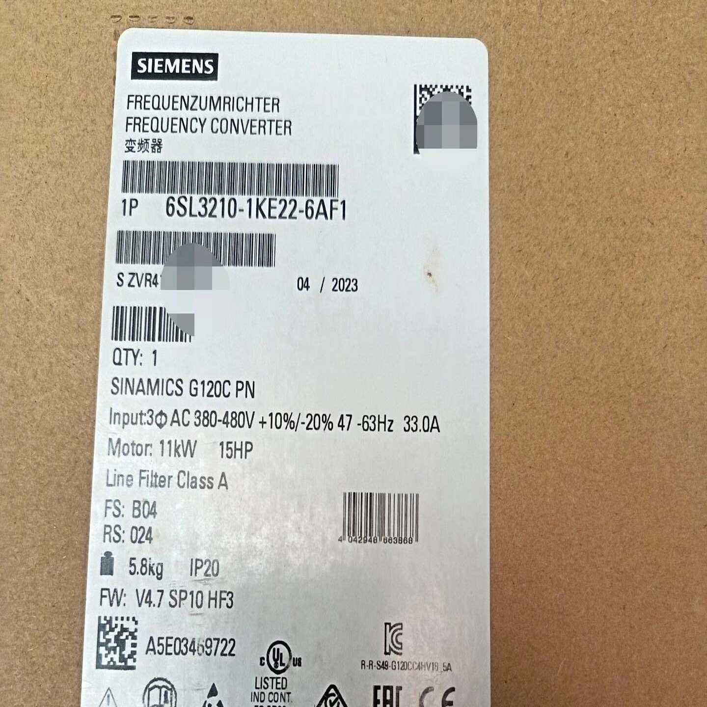 全新原装正品6SL3210-1KE22-6AF1西门子SIN--议价商品