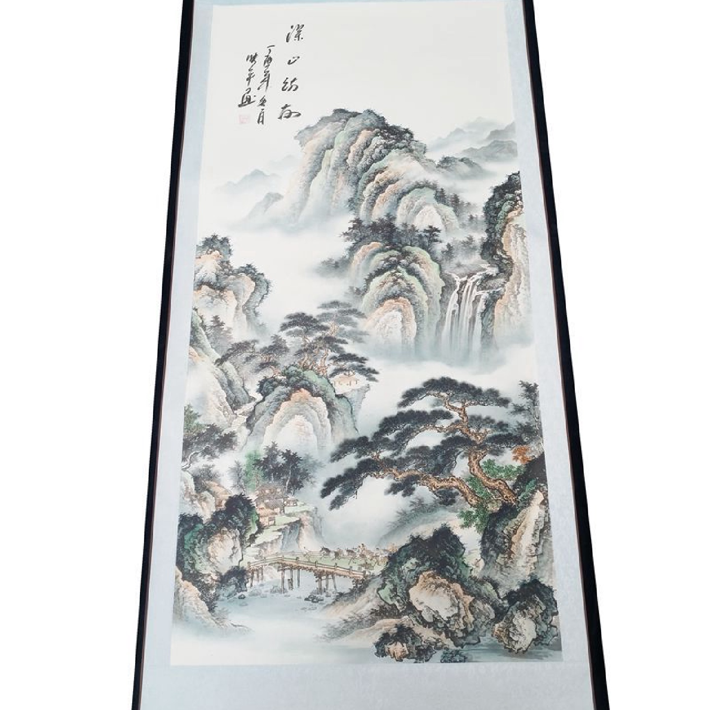 厂家批发全新古玩家居卧室客厅装饰人物山水字画中堂画深山访友图