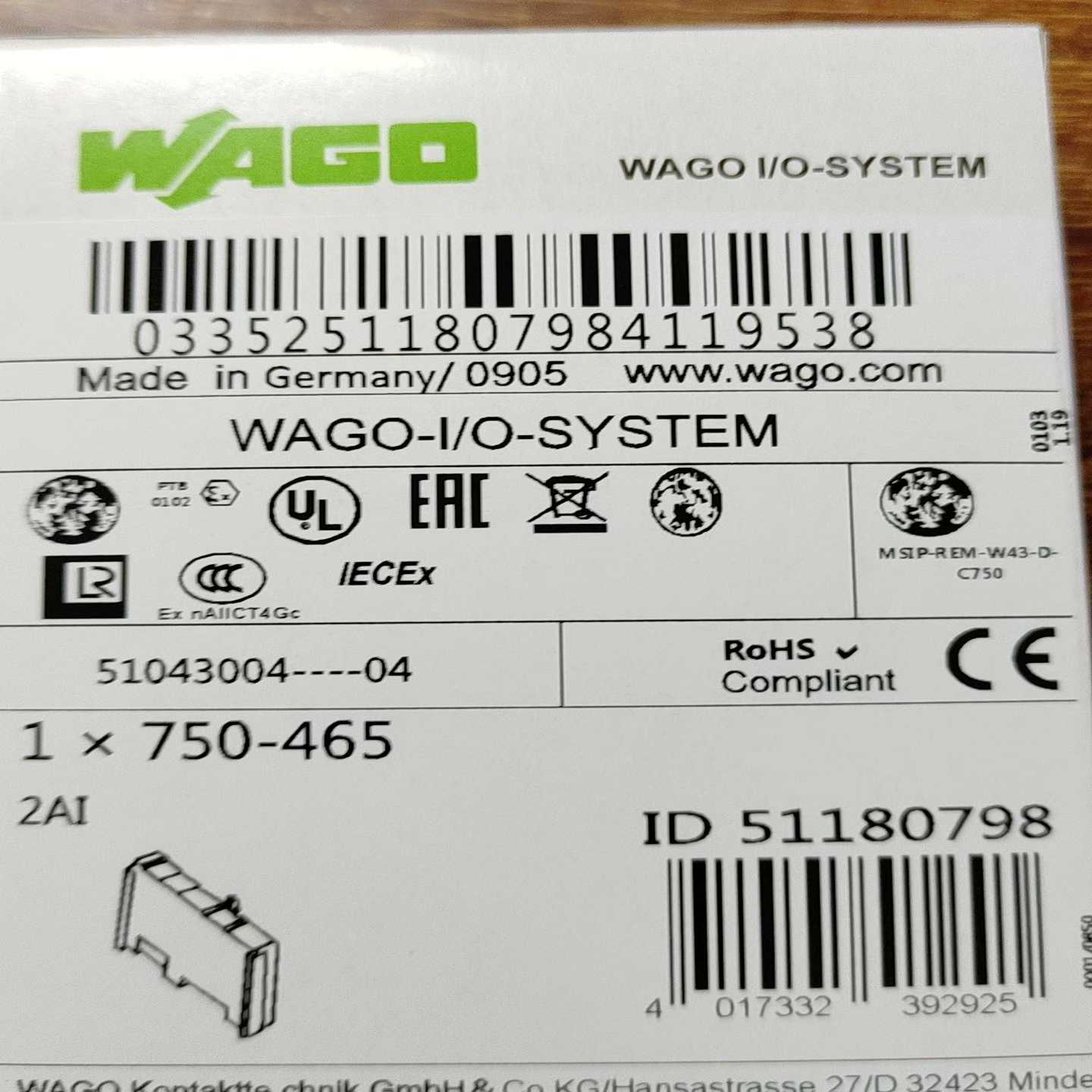 德国WAGO万可模块750－465  ，不多。需~询价