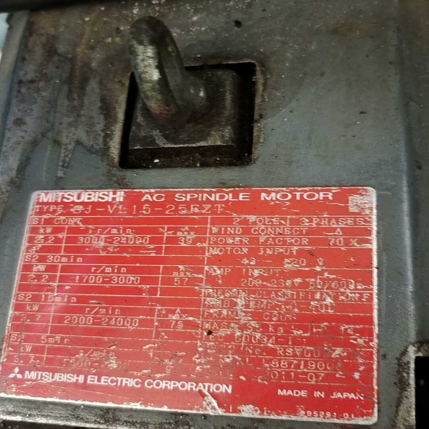 询价三菱m70高速主轴电机SJ一VL1.5一25FZT