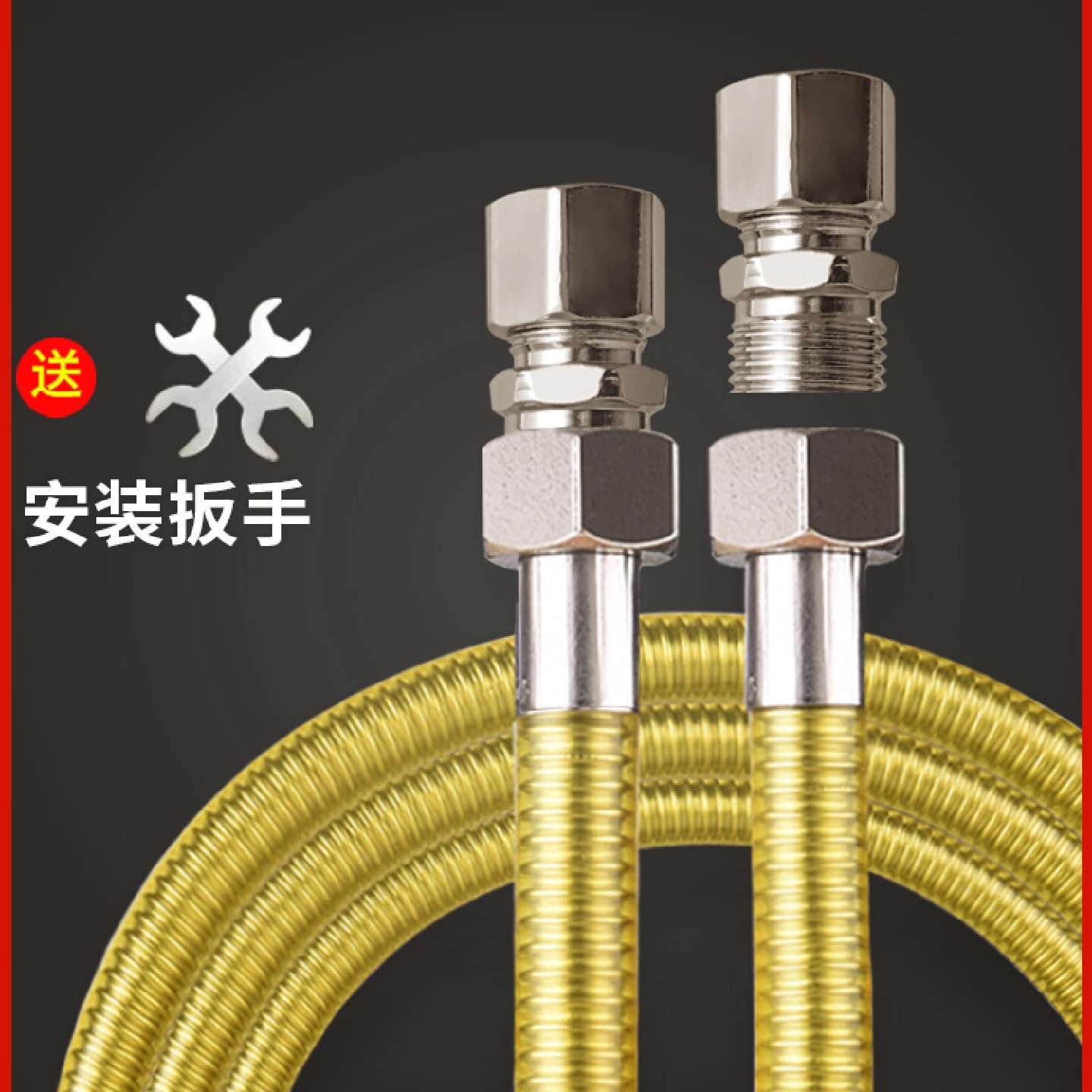 不锈钢天然气管燃气灶专用液化煤气高压防爆家用通用金属波纹软管